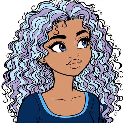 realistic girl with curly hair