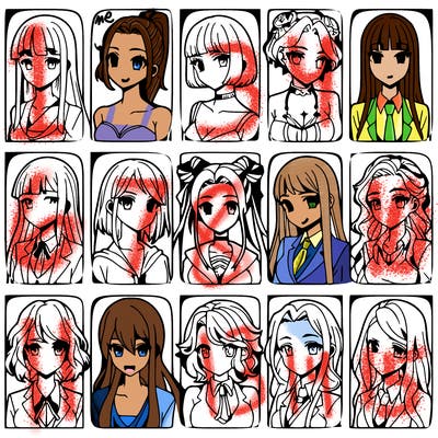 girls that look diffrent anime