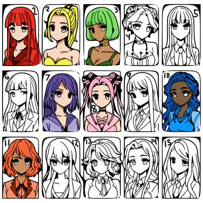 girls that look diffrent anime