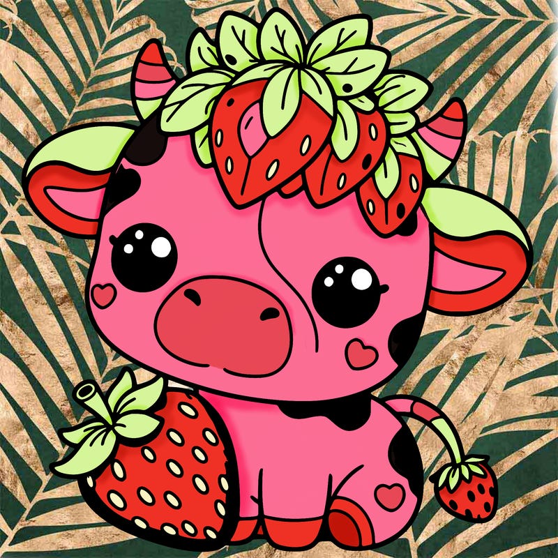 cute strawberry cow