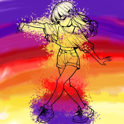 realistic girl danceing