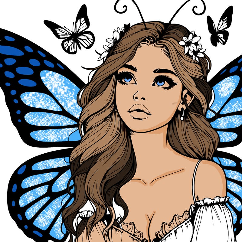 butterfly fairy realistic girl