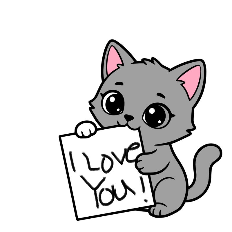 a small cat with a blank sheet of paper in its hand. the cat is sooooooo cute!