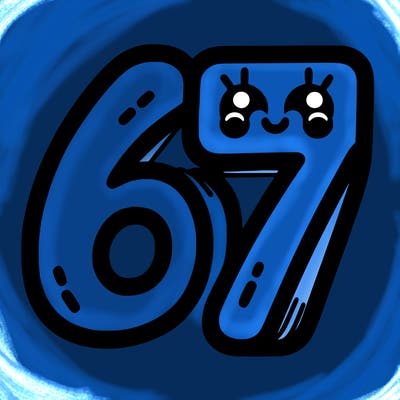 the numbers 67