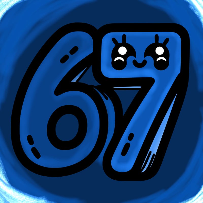 the numbers 67