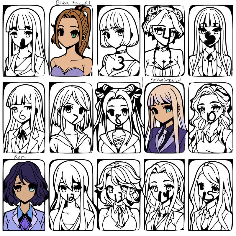 girls that look diffrent anime