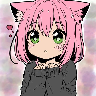 shy anime catgirl