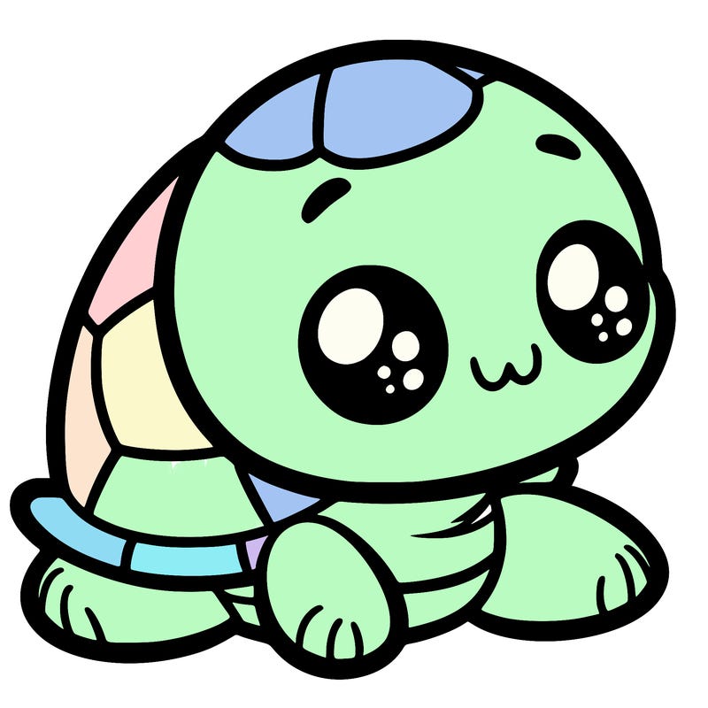 cute little animated turtle