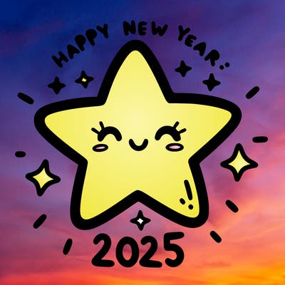 happy new year 2025 star wish