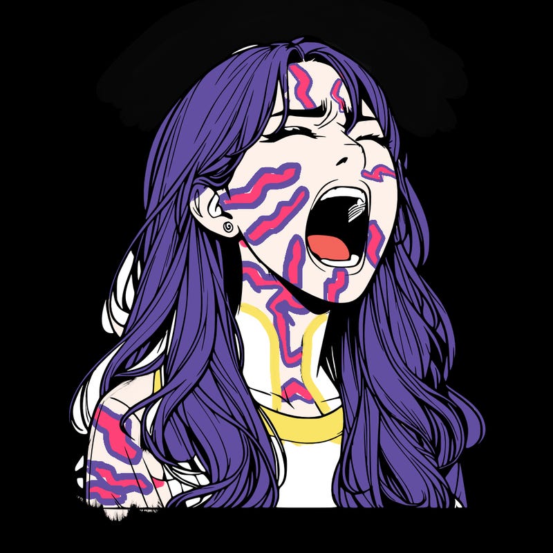 screaming realistic, girl