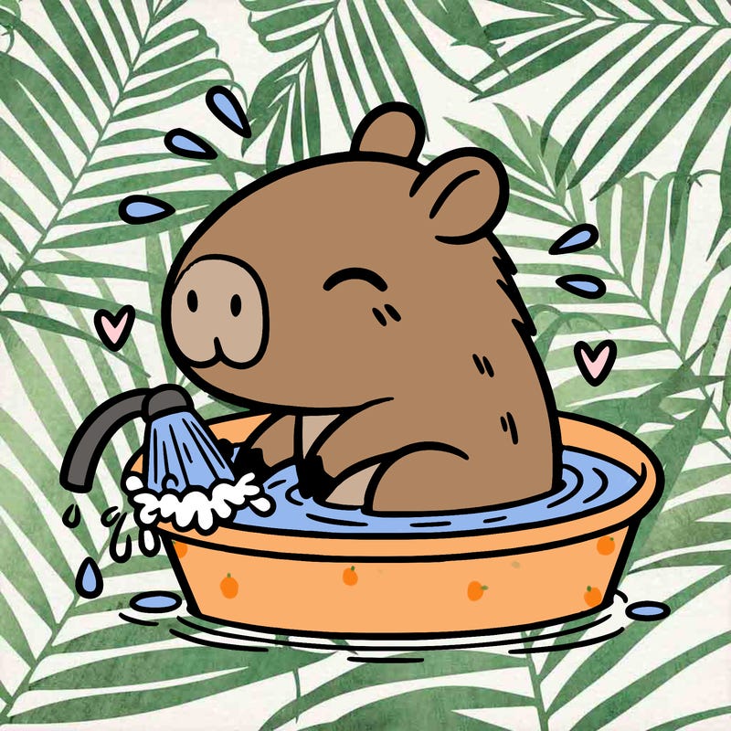capybara taking a bath