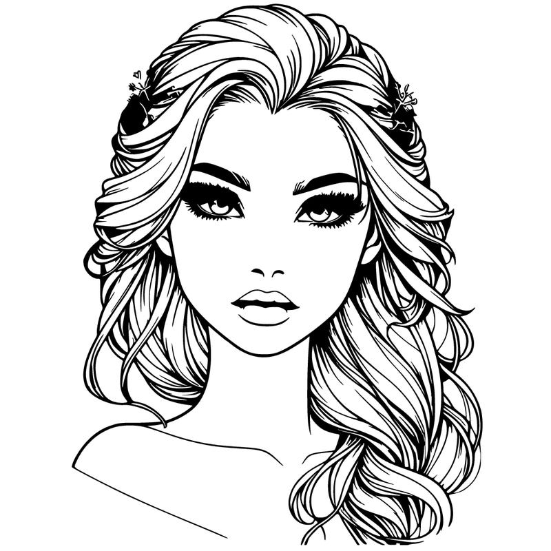 realistic ice queen beautiful mysterious hair nose lips