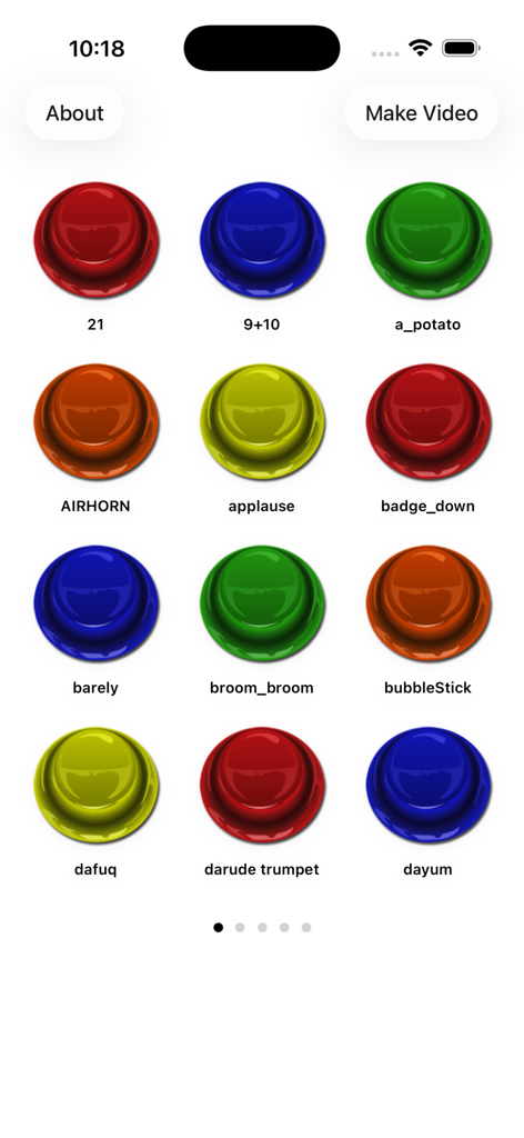 MyInstants Meme Maker Lite - Cuadrícula de botones de sonido de memes coloridos en la aplicación MyInstants Meme Maker Lite