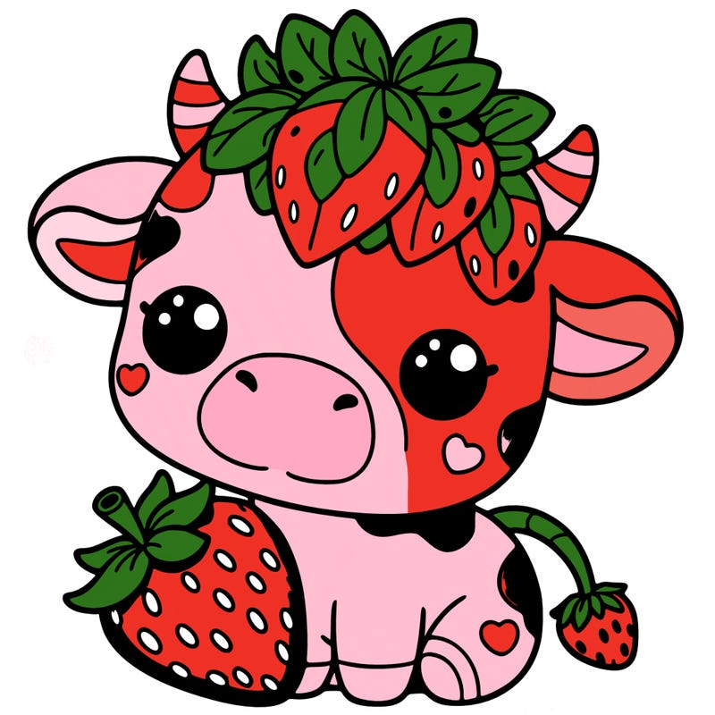 cute strawberry cow