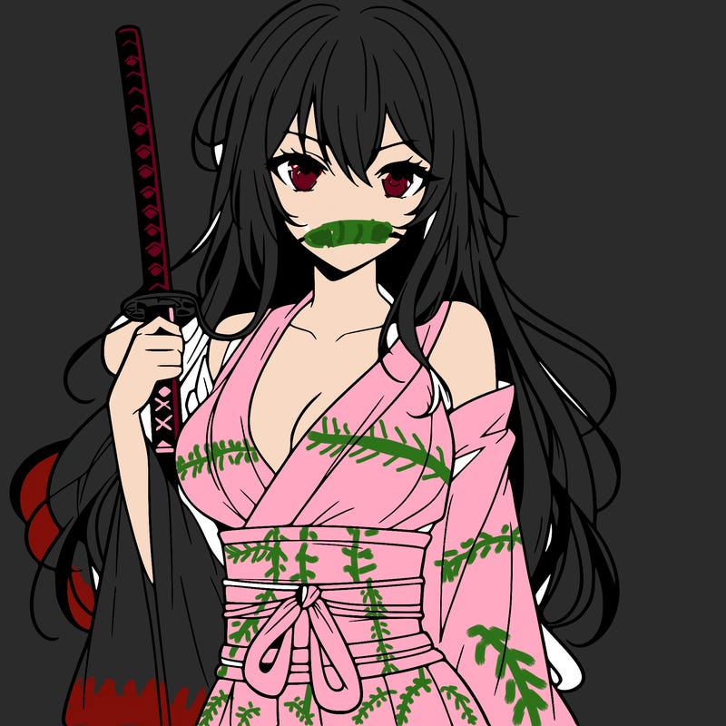 woman anime with sword