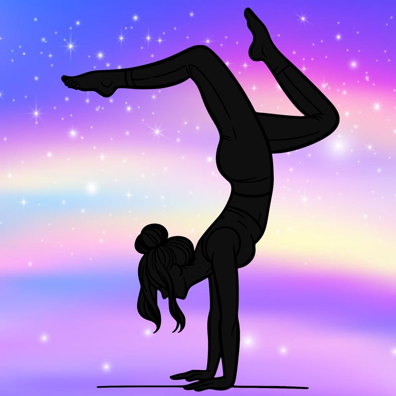 a woman doing a handstand