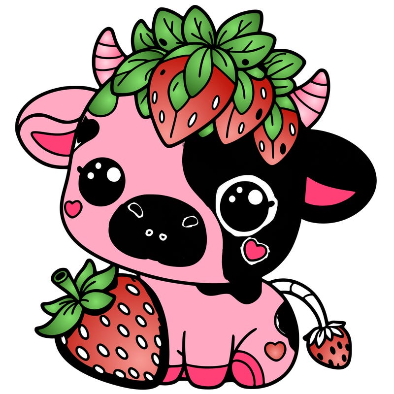 cute strawberry cow