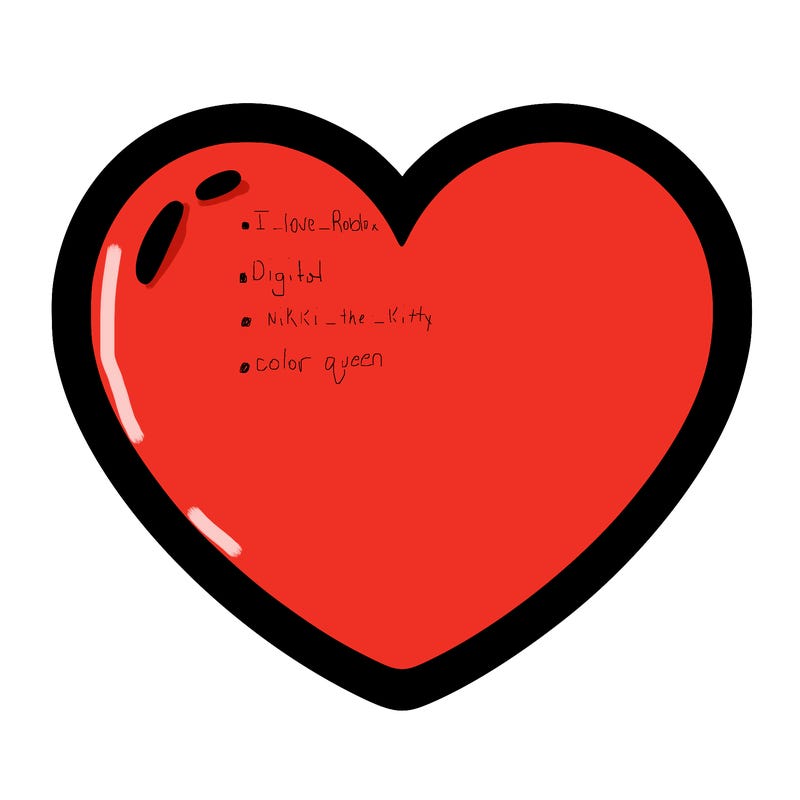 a blank heart