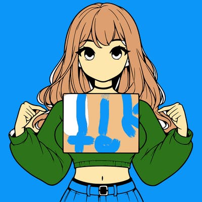 girl holding a blank sign in a long sleeve crop top