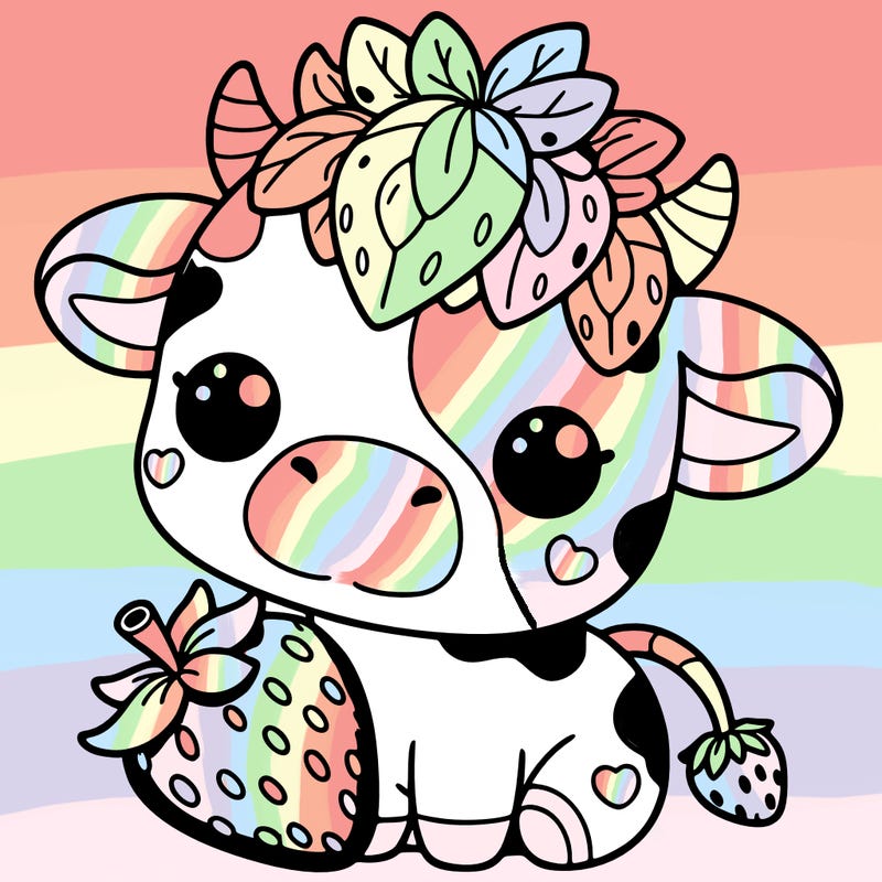 cute strawberry cow