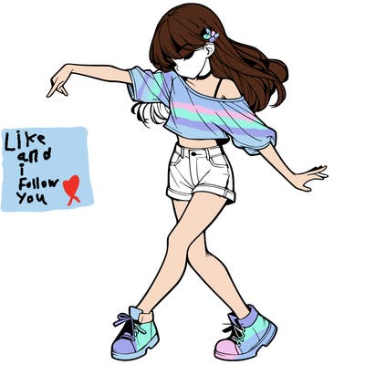 realistic girl danceing