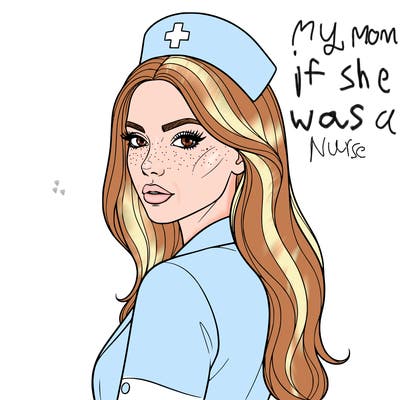 a beautiful girl nurse no backgroundnd with long lashes