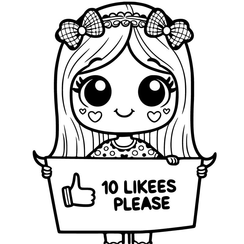 girl holding a sign that says 10 likes please