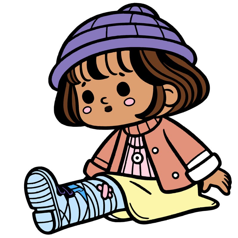 girl with broken leg