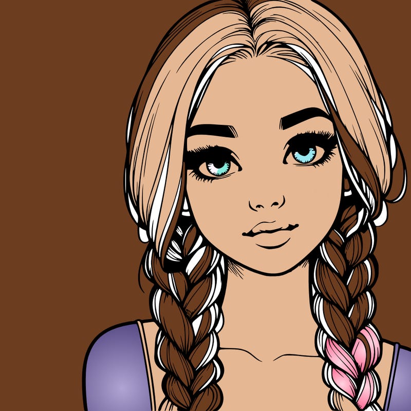 realistic girl with braids