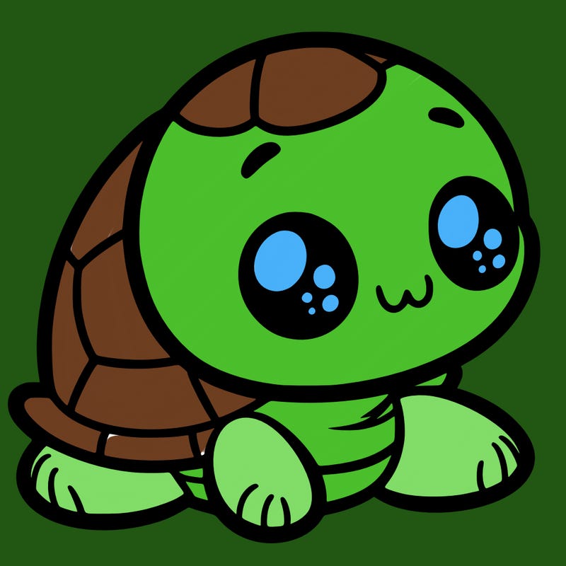 cute little animated turtle