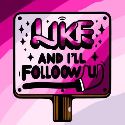 sighn that sais like and ill follow u
