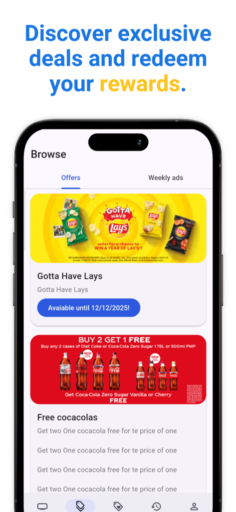 Super Value FS - Super Value FS app interface showing exclusive grocery offers for Lays and Coca-Cola