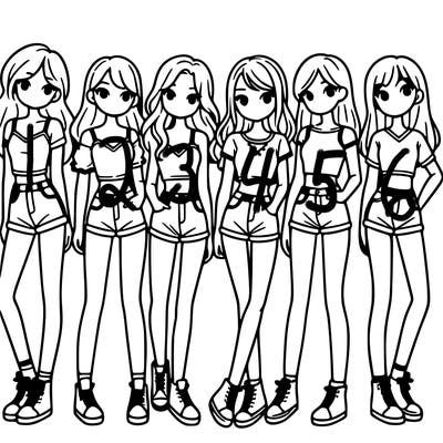 a group of girls wearing crop tops and shorts