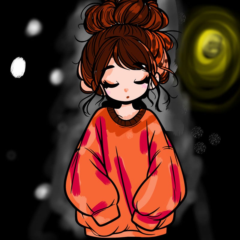 girl with baggy sweatshirt and messy bun