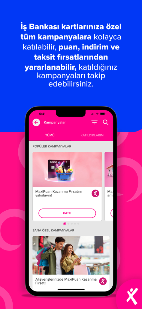 Maximum Mobil - Maximum Mobil app interface displaying credit card reward campaigns and point opportunities