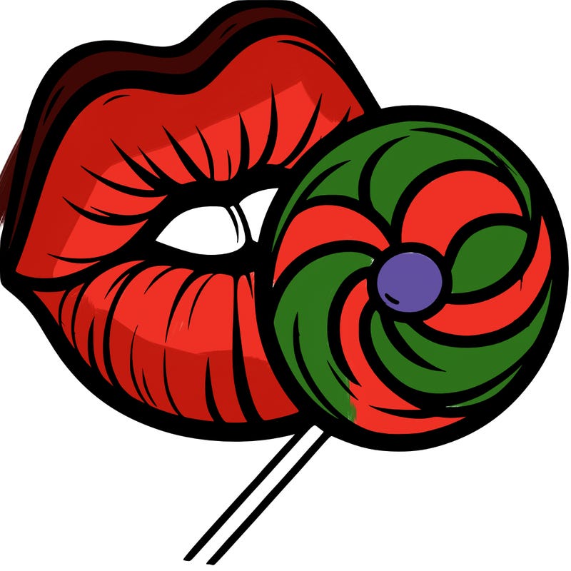 lips with lollipop