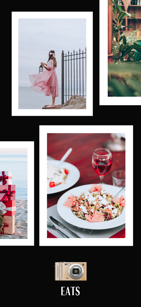 Filtros de cámara digital retro para fotos de comida y estilo de vida en la aplicación CCD CAM