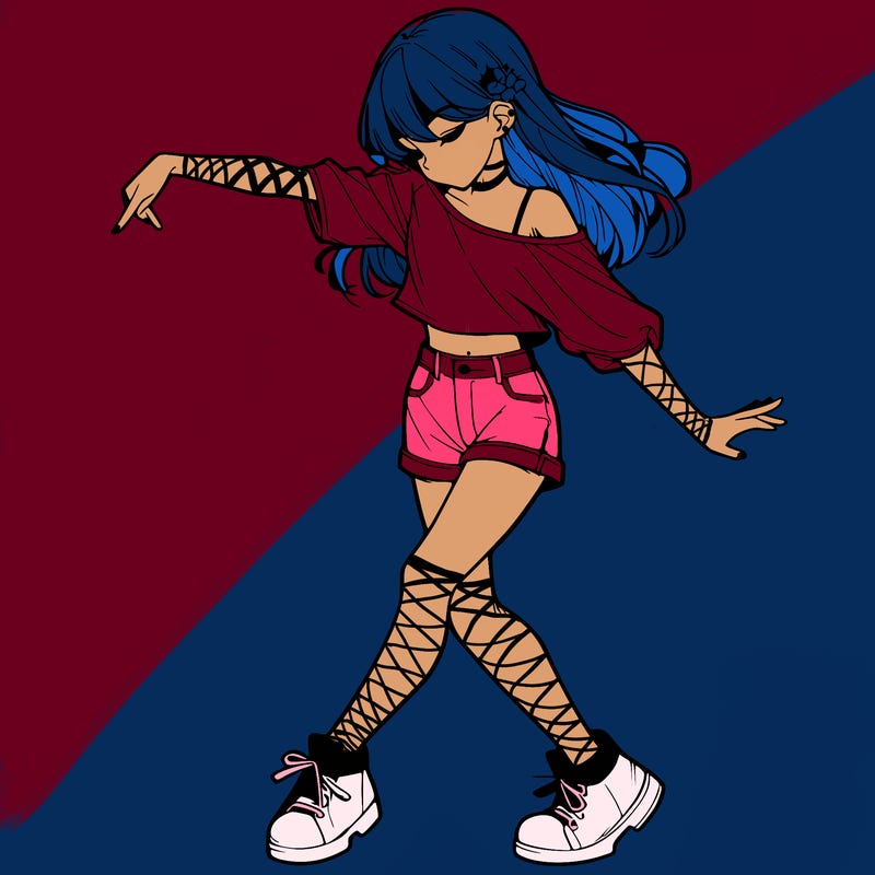 realistic girl danceing