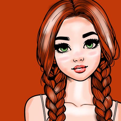 realistic girl with braids