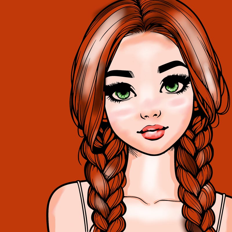 realistic girl with braids