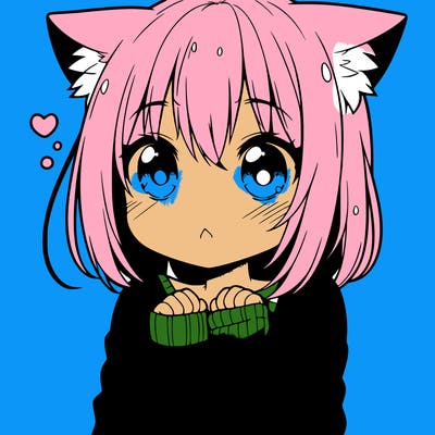 shy anime catgirl