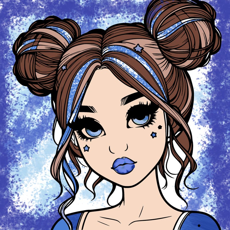 realistic girl with space buns
