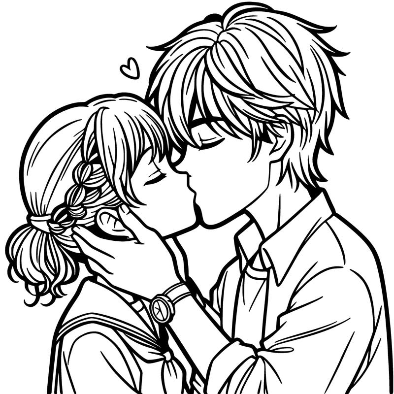 girl and guy kissing