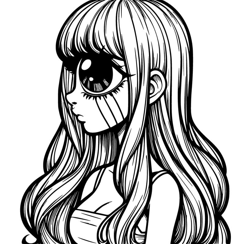 realistic cyclops girl with long hair