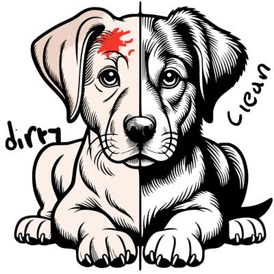 realistic dog split picture