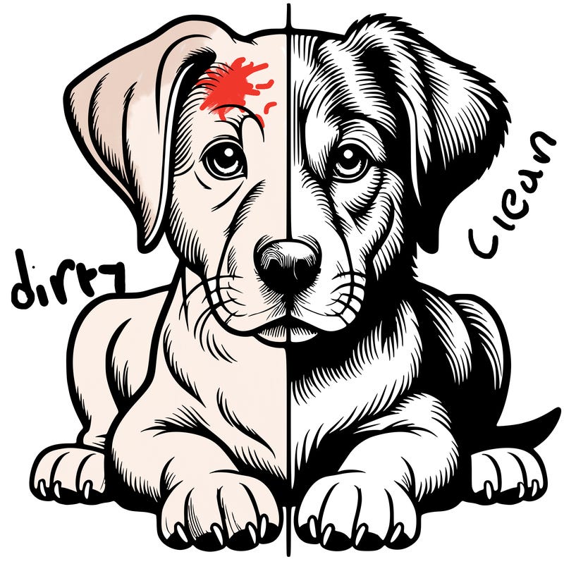 realistic dog split picture