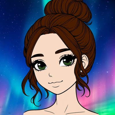 realistic pretty girl with hair in bun