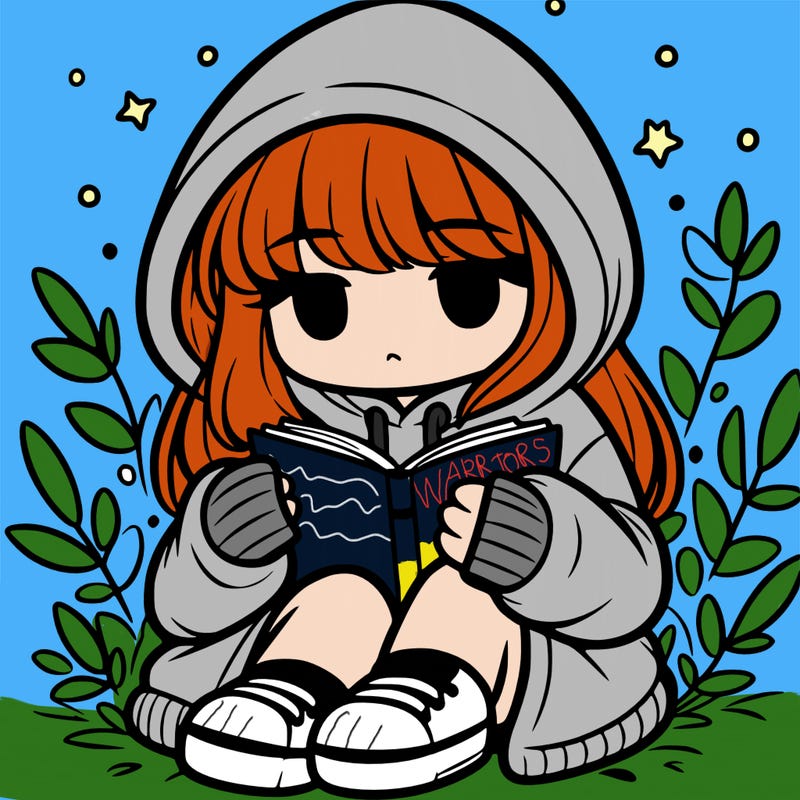 girl in oversized hoodie reading a book