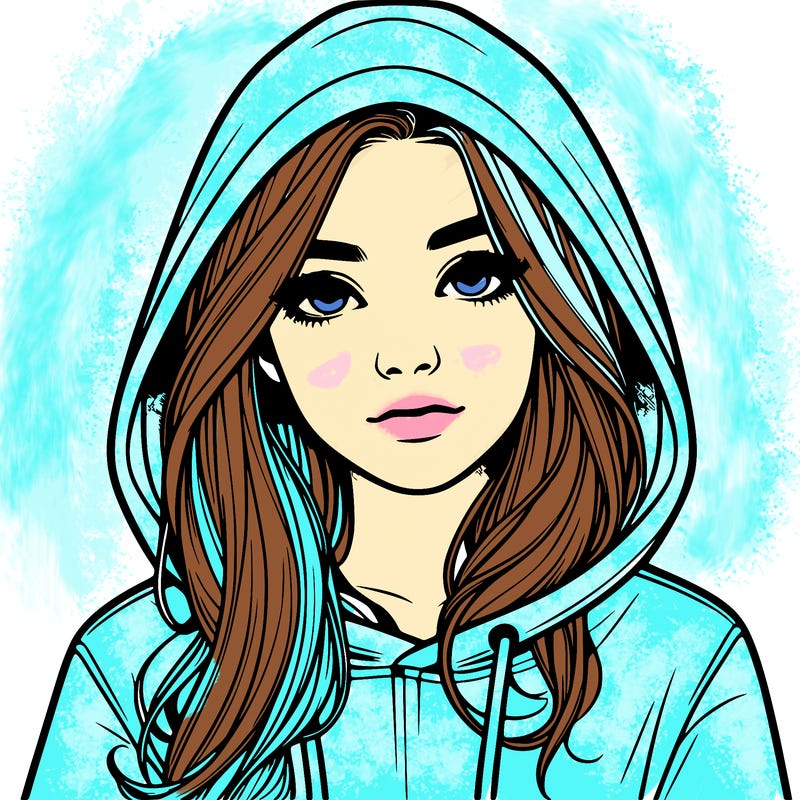 realistic girl with a hoodie