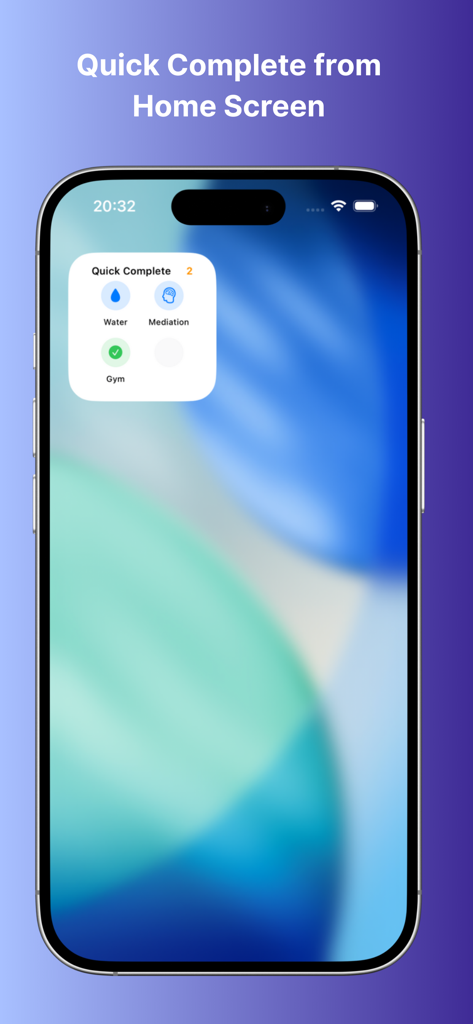 Stepwise: Habit Tracker - iPhoneで迅速なタスク完了のためのStepwise習慣トラッカーホーム画面ウィジェット